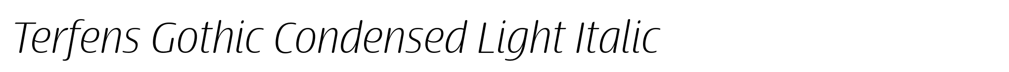 Terfens Gothic Condensed Light Italic image